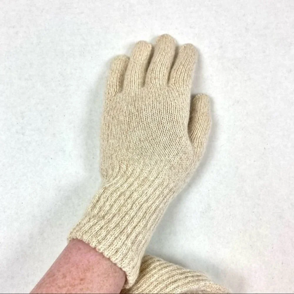 The Icing Gold Metallic & Cream Knit Gloves